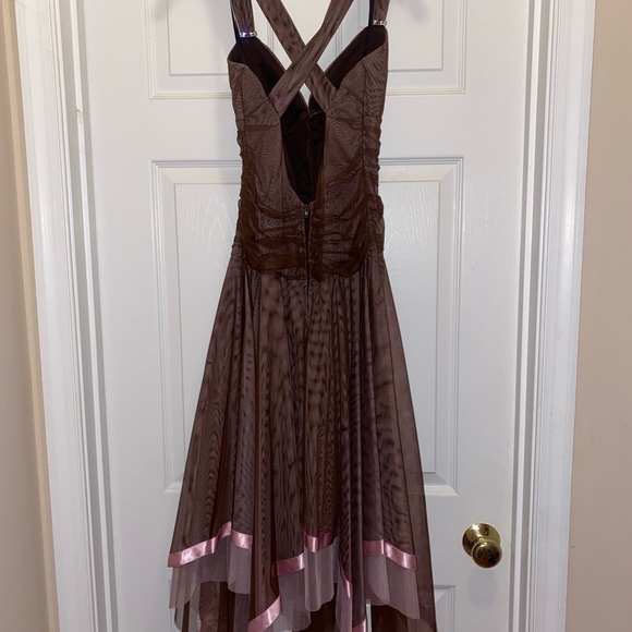 Brown and pink formal dress! Worn once! - Picture 3 of 4
